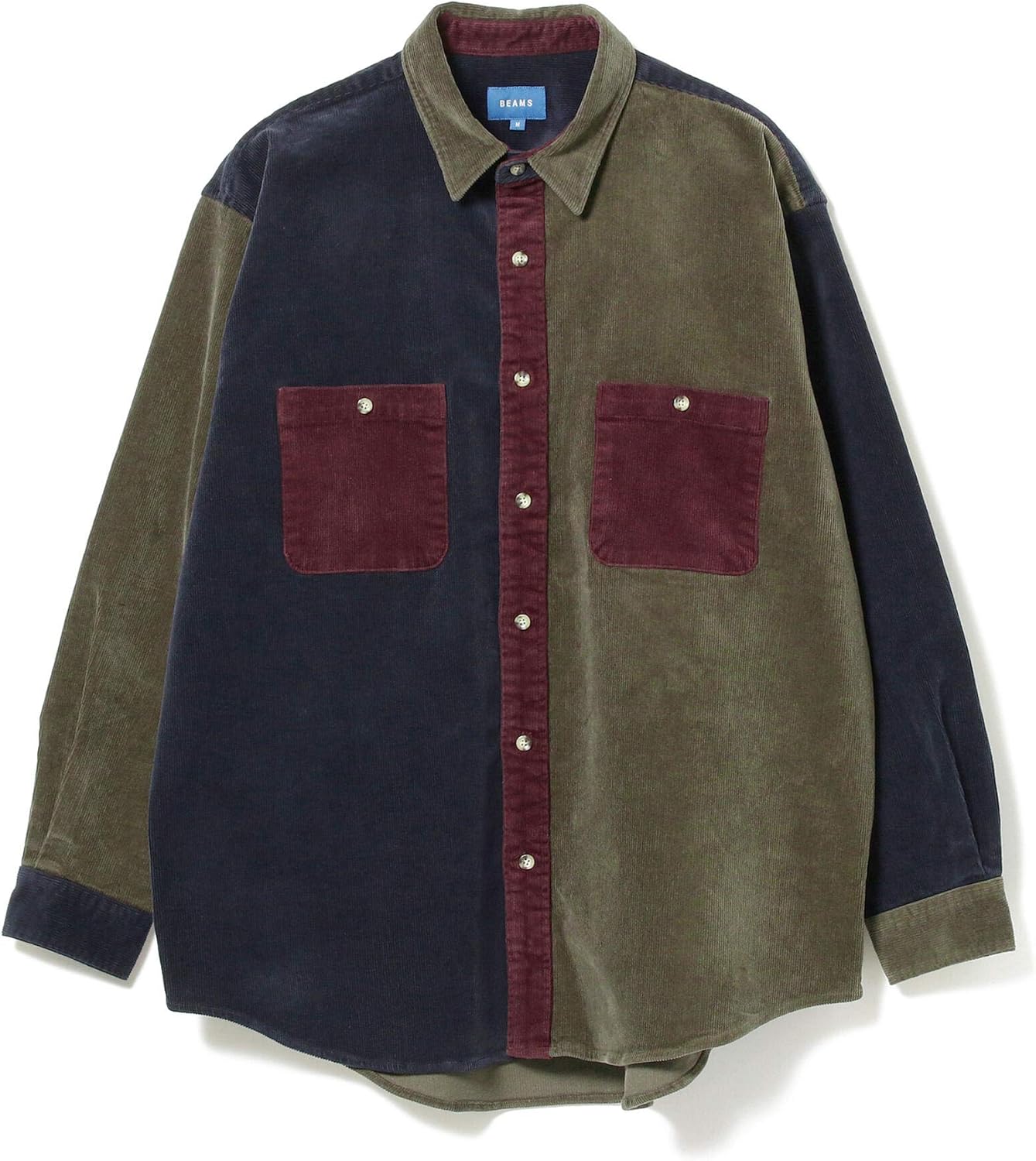 Amazon ビームス カジュアルシャツ クレイジー コーデュロイ イージー シャツ メンズ Olive Crazy S シャツ 通販