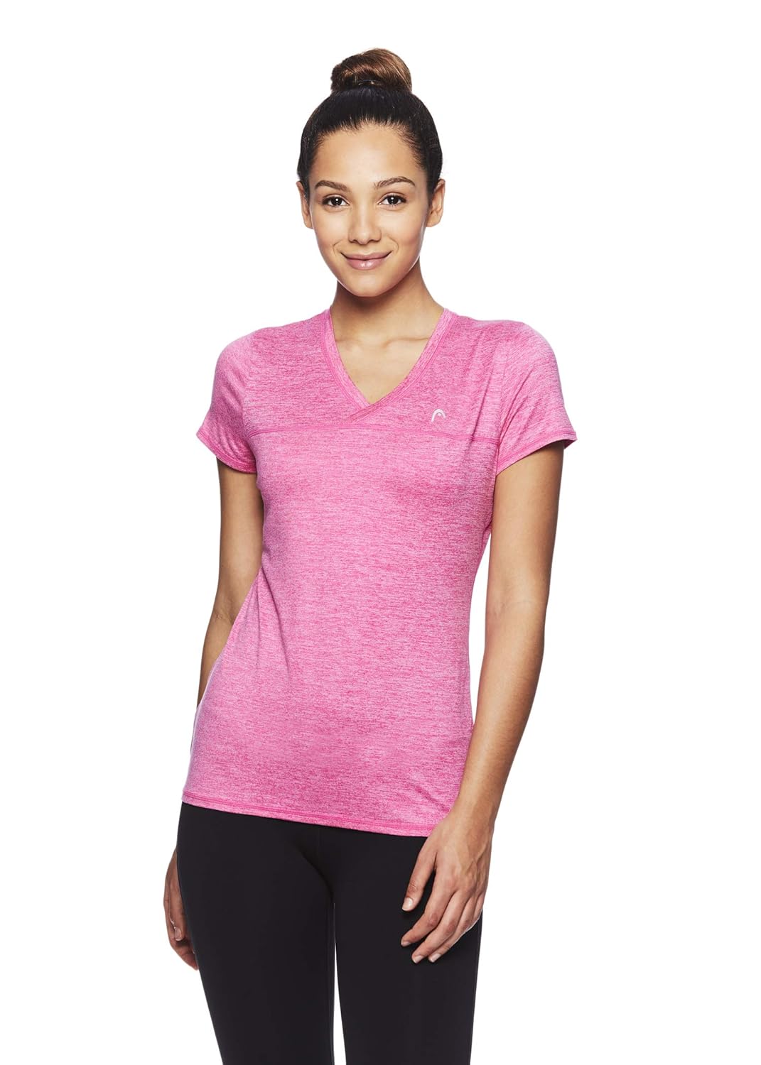 HEAD Women's Perfect Match Short Sleeve Workout T Shirt Performance V Neck Activewear Top