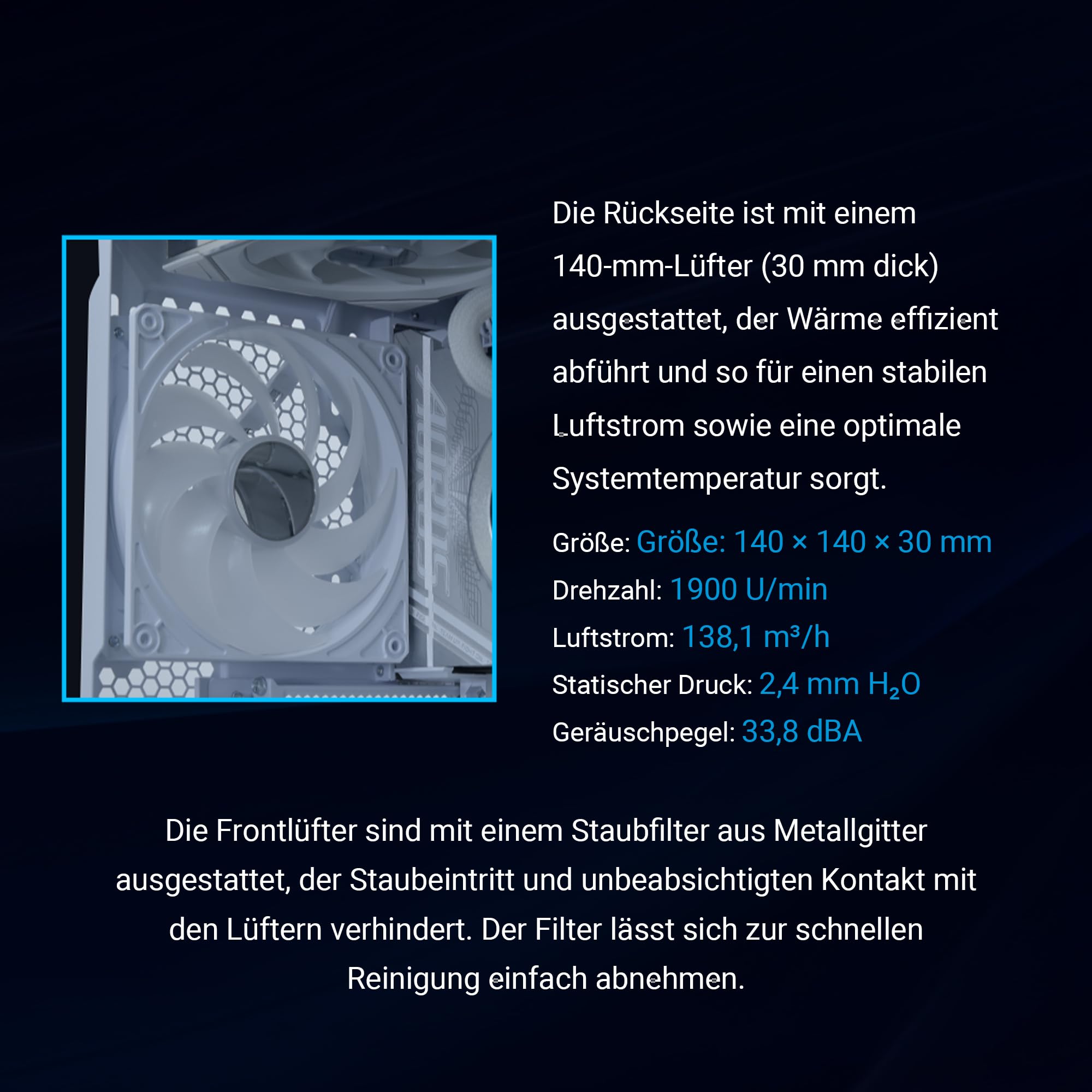 Lian Li LANCOOL 217 INF PC-Gehäuse Schwarz | Midi-Tower für E-ATX & SSI-EEB Mainboards, Glasfront mit Unendlichkeitsspiegel, inkl. 3× ARGB-Lüfter, Back-Connect-kompatibel 6