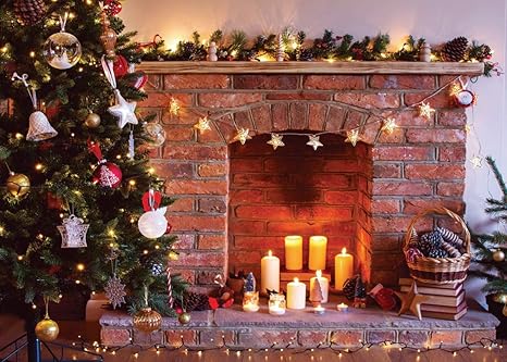Sfondi Fotografici Natalizi.Aiikes 2 1mx1 5m 7x5piedi Natale Fondali Fotografici Tema Decorazioni Per Fotografia Forma Di Candela Camino Di Pino Albero Di Per Studio Fotografico 10 819 Amazon It Elettronica