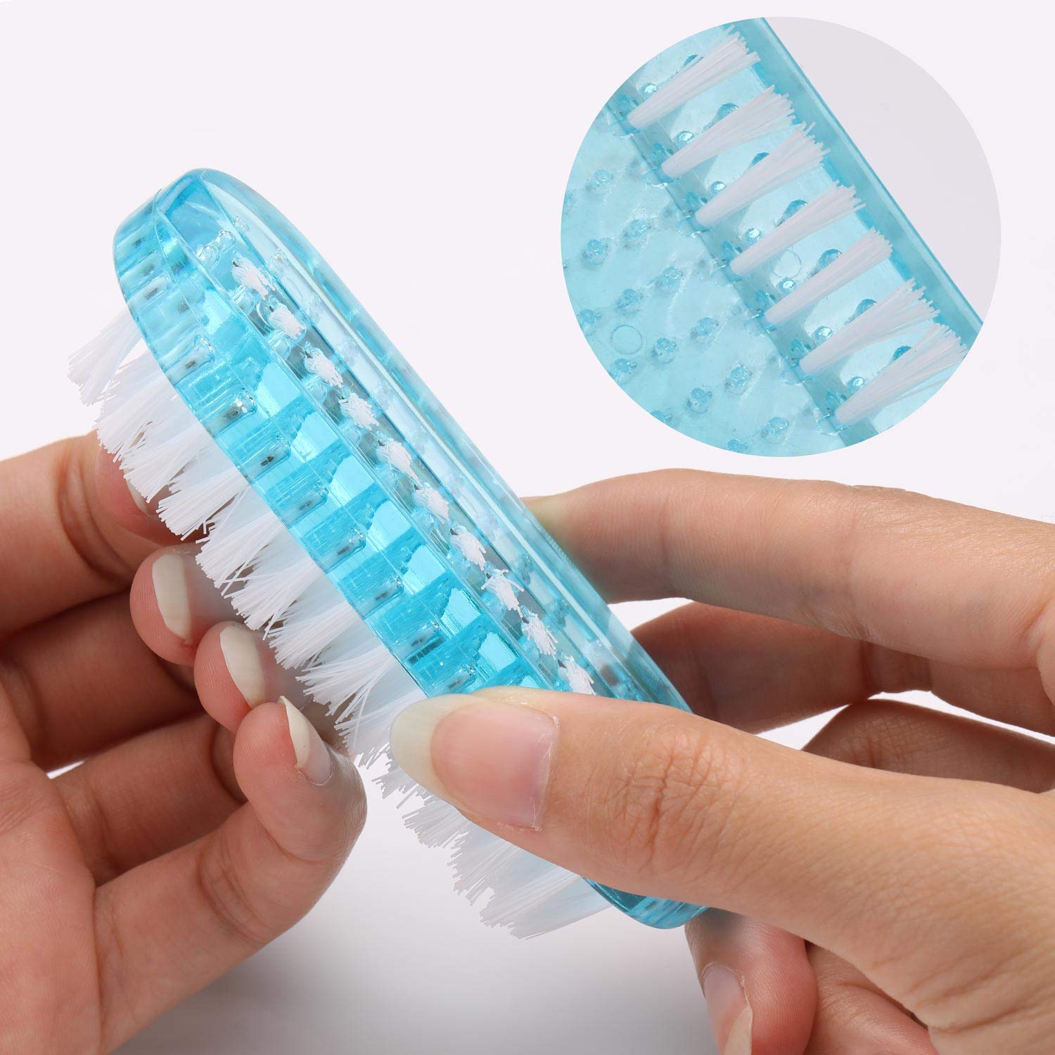 Cleaning Nail Brush Handle Scrubbing Brushes Plastic 2 Side with Soft Bristle for Manicure Pedicure Women Kids 4 Pack : Beauty