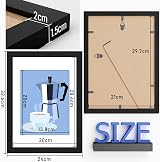 Bobeen A4 Photo Frames Pack of 3 Black 21x29.7 cm MDF Frame view 2