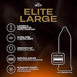 SKYN Elite Large Non-Latex Lubricated Condoms, 36