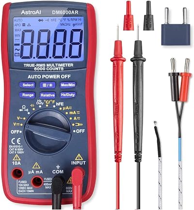AstroAI Digital Multimeter TRMS 6000 Counts Auto/Manual Ranging