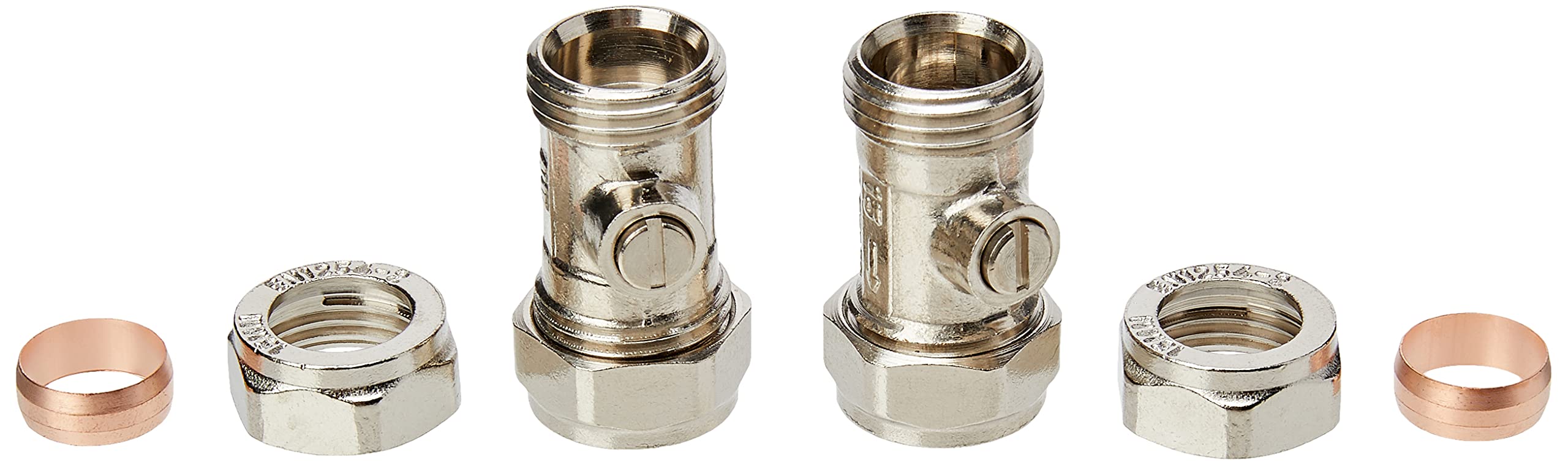 Plumb Pak Compression Isolator Valve 15mm Chrome - Pack of 2