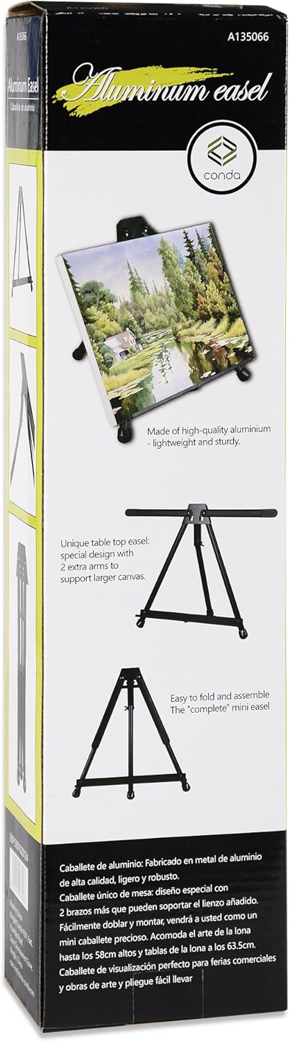 conda Aluminum Table Easel 1 Pack Tri-Pod Display with Rubber Feet,Black,20" x 24"(Double Arms): Home & Kitchen