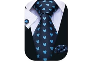 Barry.Wang Classic Mens Ties Silk Necktie Pocket Square Cufflinks Set Woven Designer Wedding Business