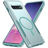 Teayoha for Samsung Galaxy S10 Plus Case,[Compatible with Magsafe] [Military Grade Drop Tested] Shockproof Magnetic Tough Rugged Protective Phone Case -6.4 inch (Mint Green)