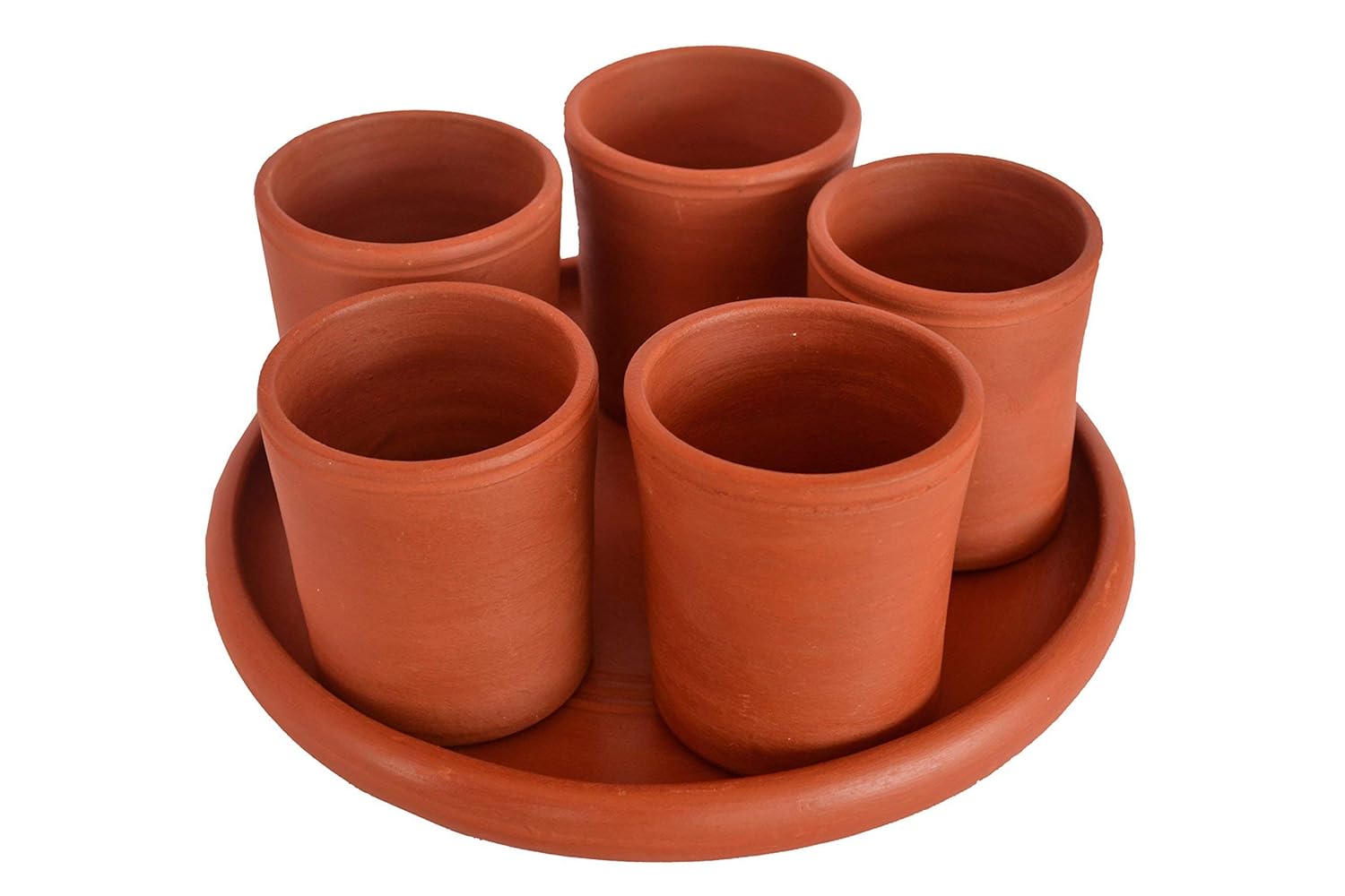 Buy Mitti Magic's Earthen Serving Glass Set (1 Tray + 5 Glasses