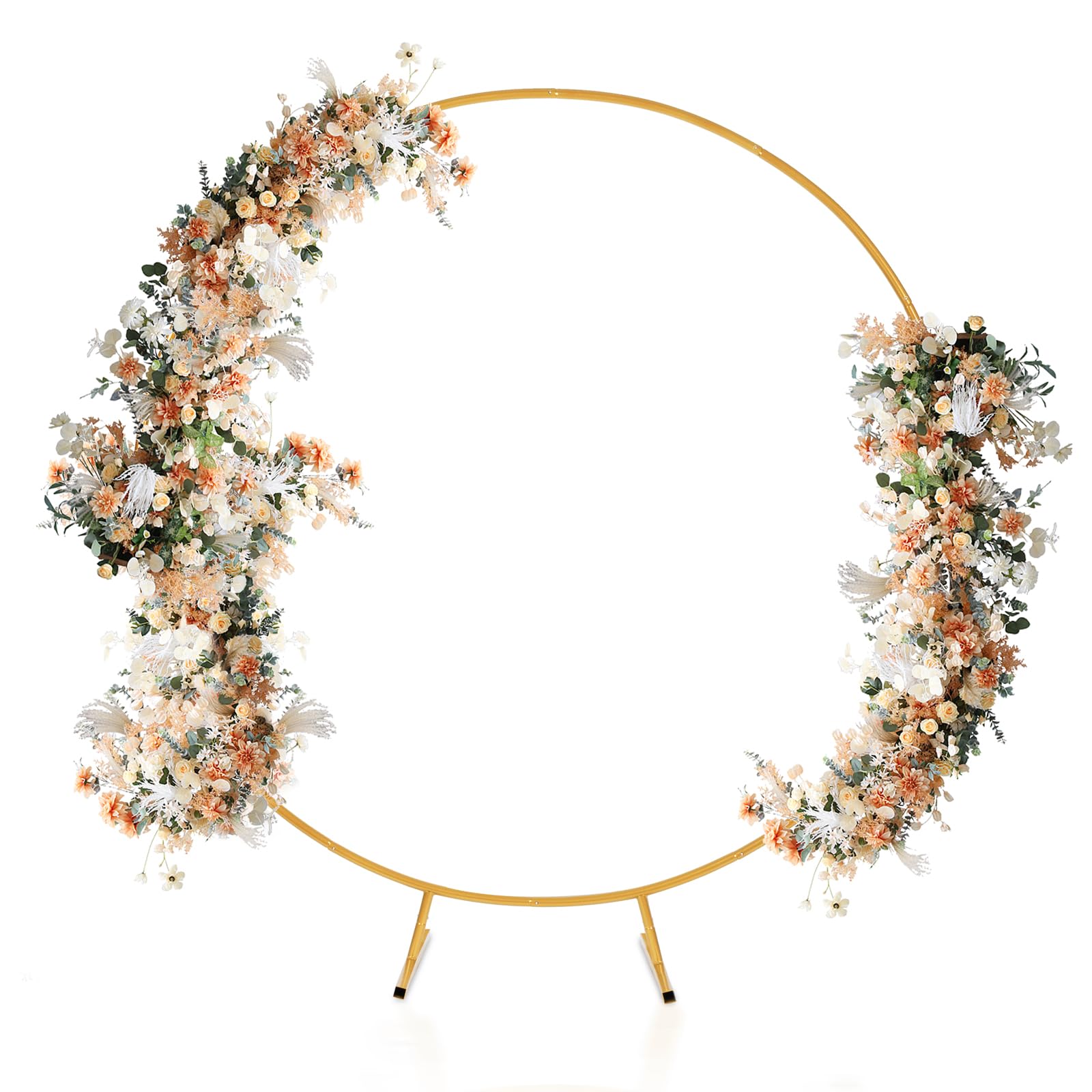Photo 1 of Liacere 5FT Gold Round Backdrop Stand Metal Circle Balloon Arch Frame Wedding Arch for Ceremony Birthday Party Anniversary Bridal Graduation Decoration