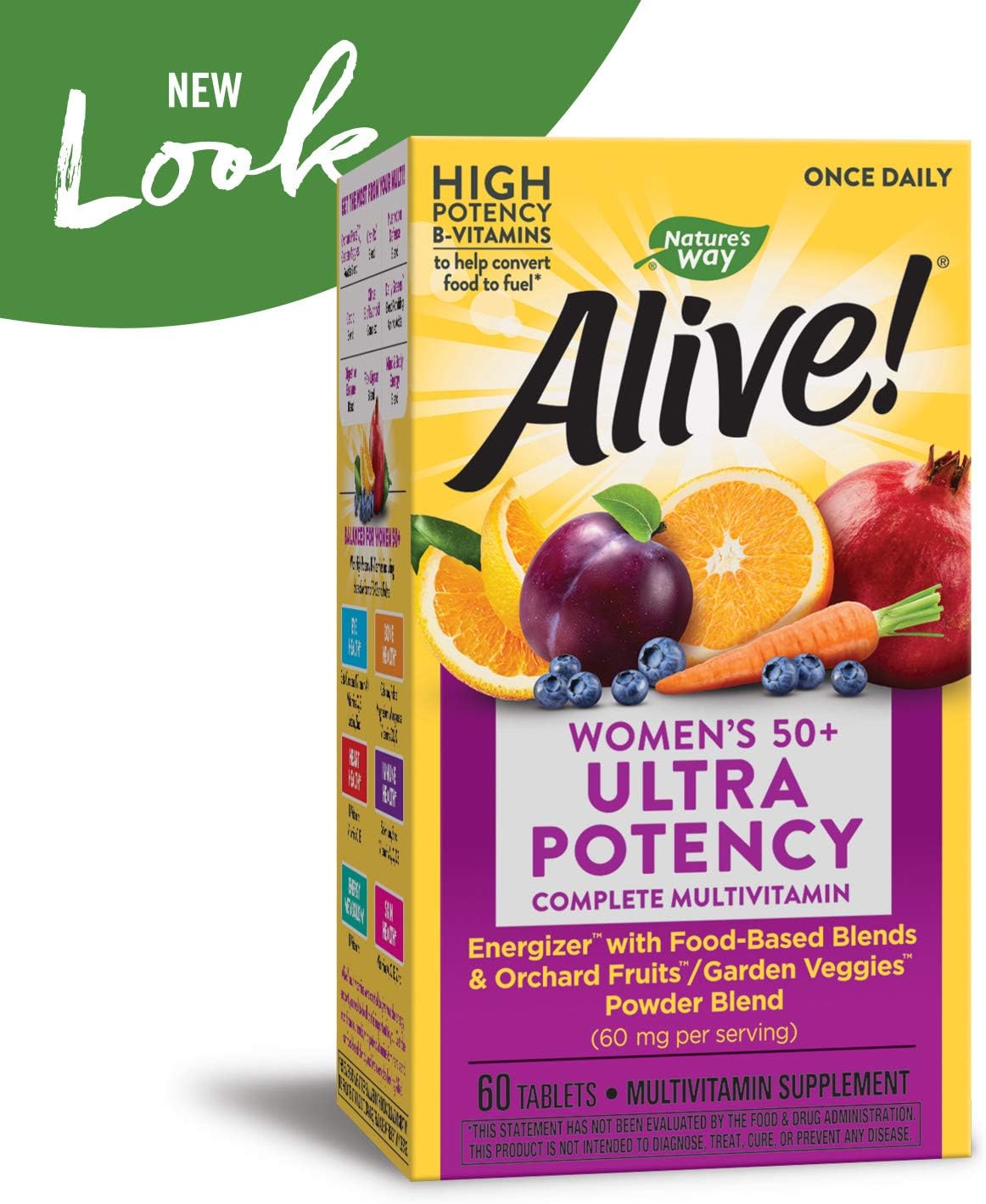 Nature's Way Alive! Once Daily Women's 50+ Multivitamin, Ultra Potency, Food-Based Blend, 60 Tablets: Health & Personal Care