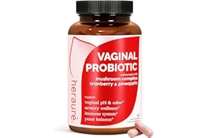 HERAURÉ Vaginal Probiotics for Women - pH Balance, Healthy Vaginal Odor, Vaginal Flora, Immune Support, Yeast Balance, Moisture - Prebiotics & Lactobacillus Probiotic, Mushroom, Cranberry, Pineapple, 60 CT
