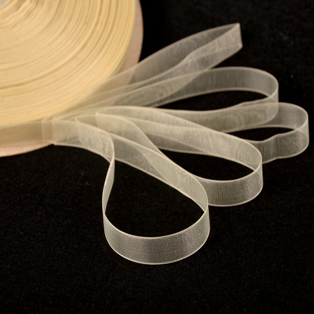 SHiZAK 200Yards 9mm Beige/Creamy Woven Edge Organza Ribbon for Wedding Favor Box Decoration, Gift Packaging, Festival Flower DIY Making ect.