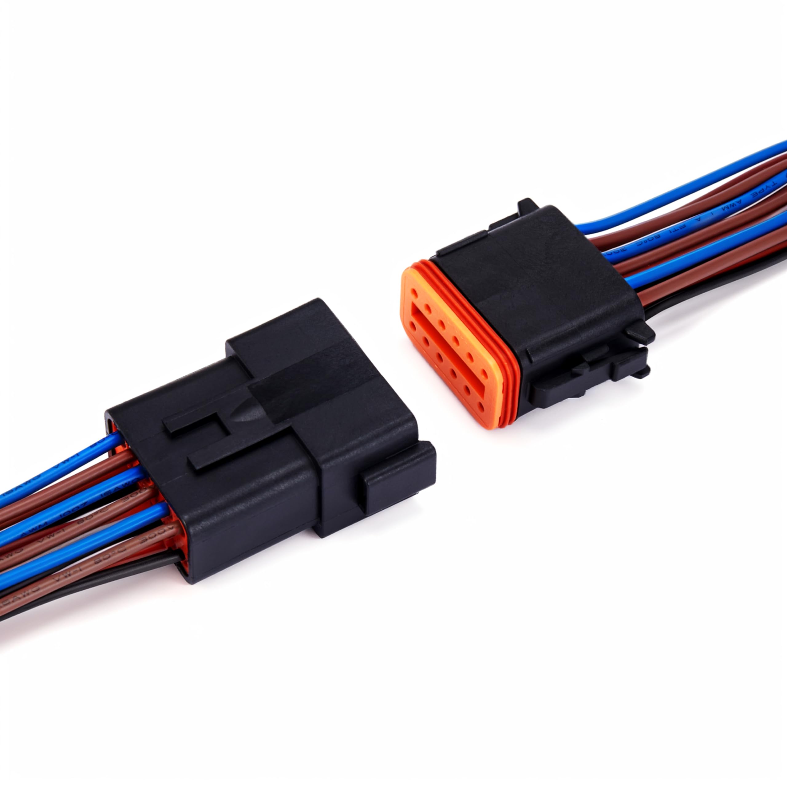WOODGUILIN 12 Pin German DT Connector 12 Way Waterproof DT Automotive Electrical Connector Male Female Connector Wiring Harness with 16 AWG Cable Wire for Cars, Trucks, Boats, LED, 1 Pair (DT 12P