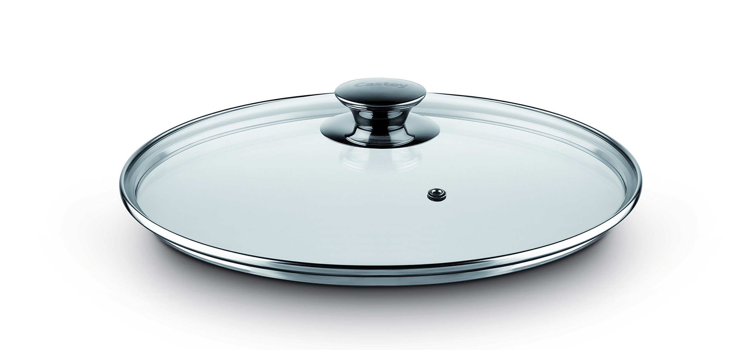 Castey Glass Lid with Silicone Ring and Steel Knob, 30 cm