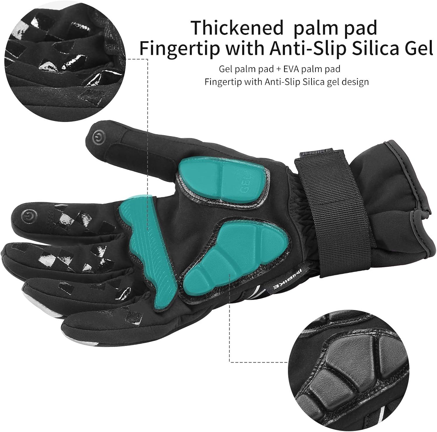 INBIKE Cycling Gloves for Men Winter Windproof Reflective Thermal Gel Pads Touch Screen : Clothing