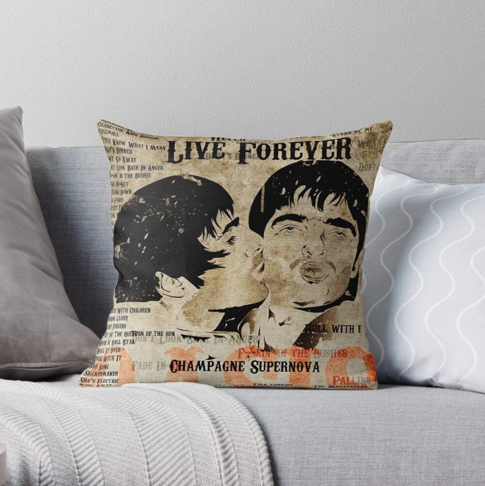 Pop Indie Music Manchester N Roll Art Oasis - - The Most Impressive Printed Square Throw Pillow case for Home and car Sofa Decoration Customize