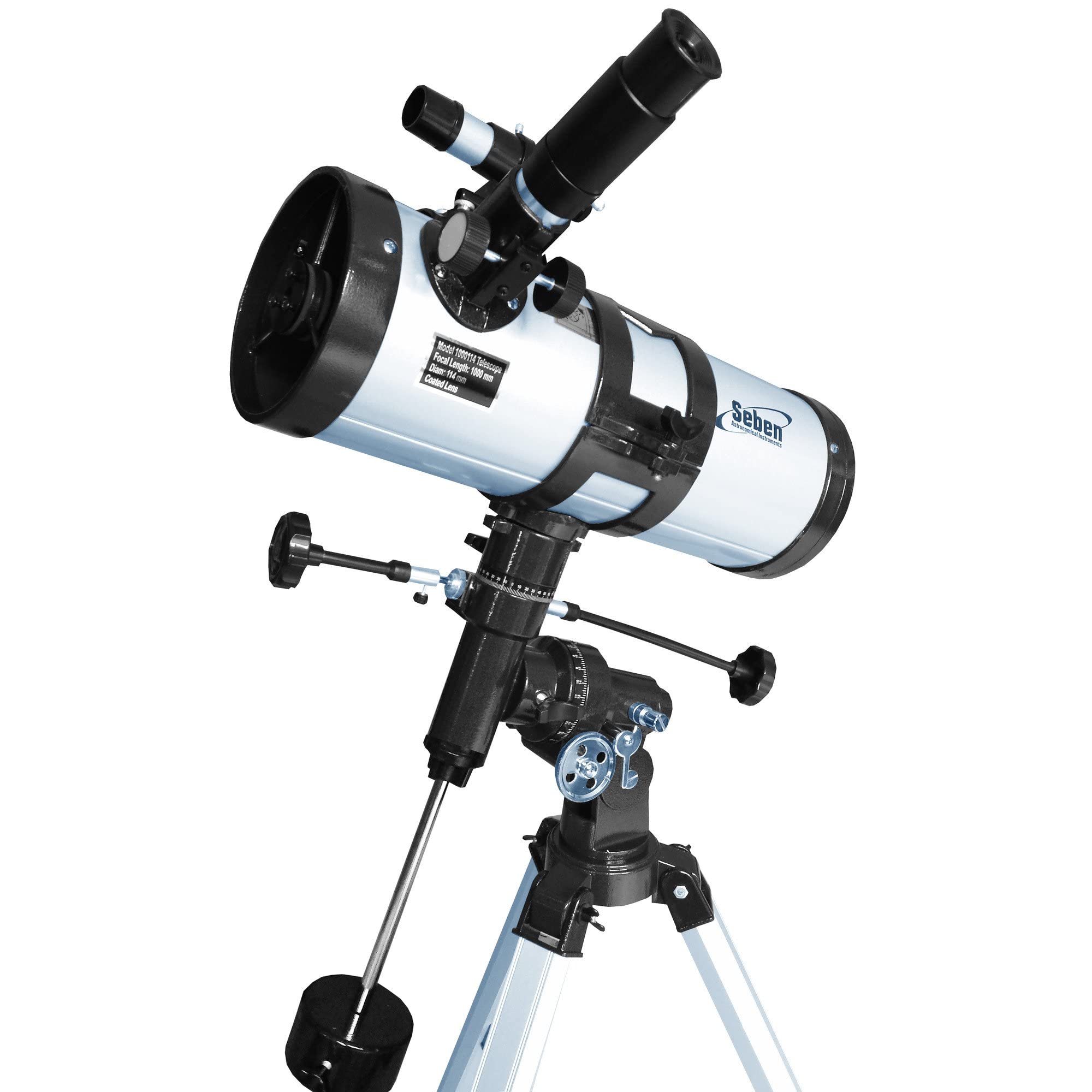 Seben 114/1000 EQ-3 Star Sheriff - reflector telescope for astronomy, including parallactic mount and accessories Big Pack