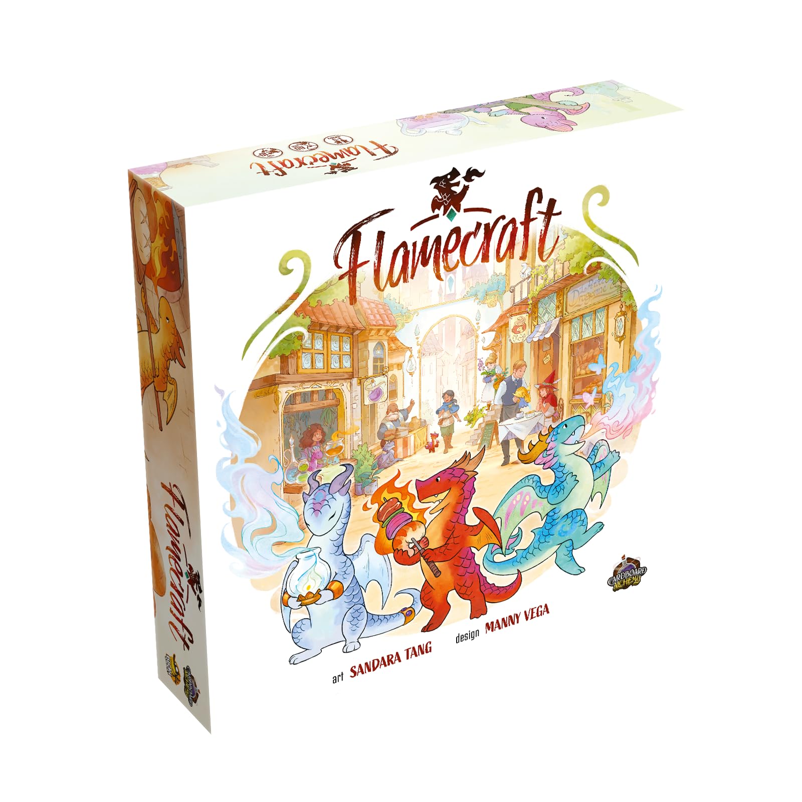 Flamecraft Board Game | Strategy Dragon Fantasy Fun Family for Kids & Adults Ages 10+ 1-5 Players Average Playtime 60 Minutes Made by Lucky Duck Games (LKY-FMC-R01-EN)