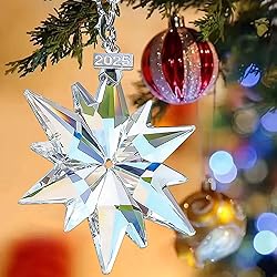 2025 Annual Christmas Ornaments Crystal Snowflake