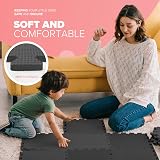 kidoola Foam Baby Play Mat 29x29cm 9pc Interlocking EVA 7mm Thick Black view 4