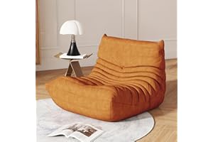 Snug Sofee Bean Bag Chair for Adults, Bean Bag Sofa - Adult Size with Soft Waterproof Fabric for Living Room, Apartments, Reading Corner, Gaming, and Movie Venue (DarkOrange)