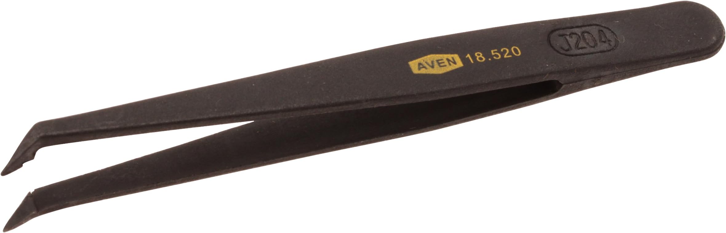 Aven 18520 Pattern 6A Very Fine Angulated Tweezer, Plastic, 4-1/2" Length