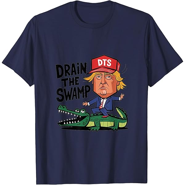 Amazon.com: Funny Donald Trump Riding Alligator Drain the Swamp T