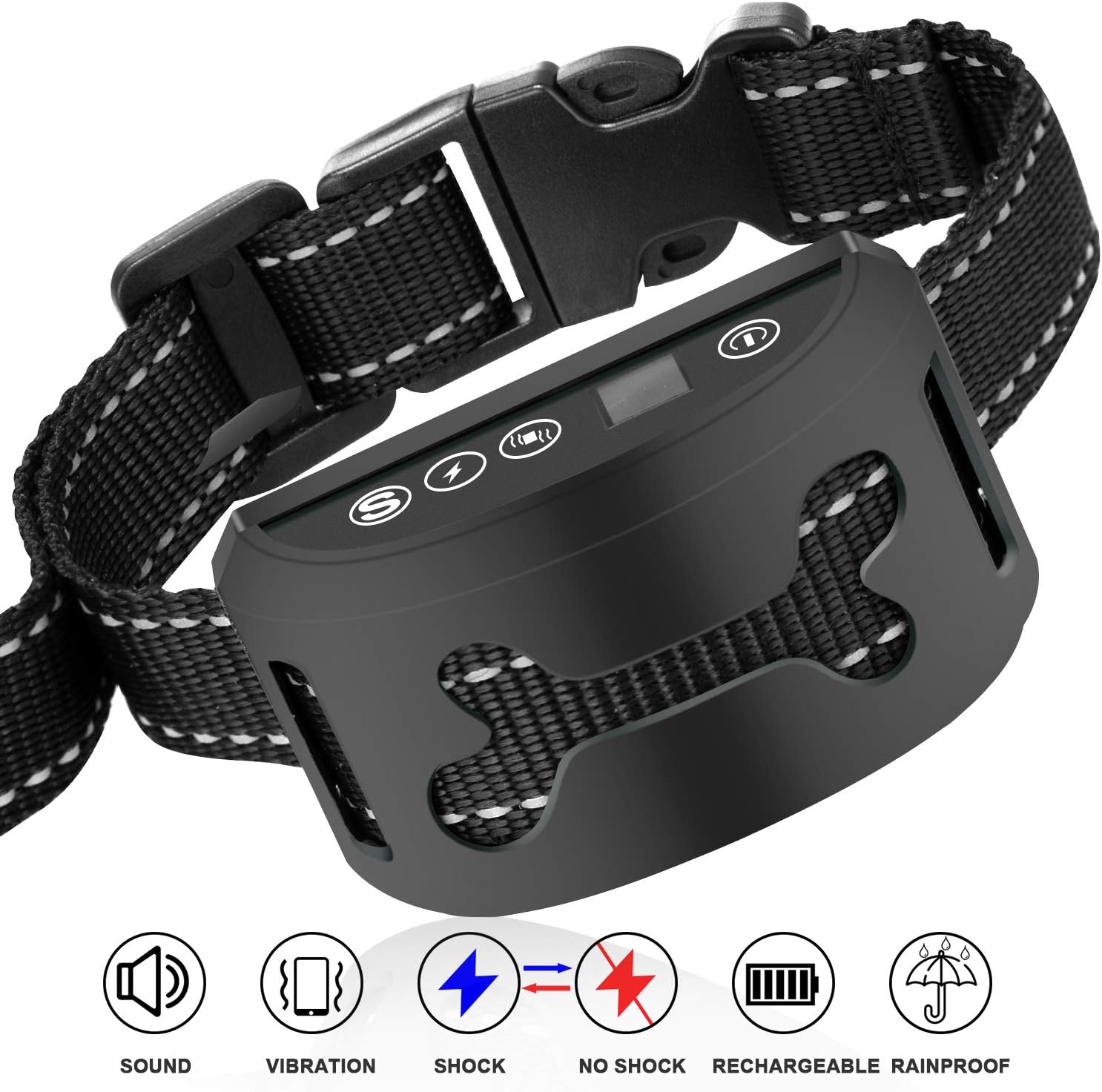 Dog Training Collar, Rechargeable Rainproof Anti Bark Collar Small Medium Large Dogs, Fast No Barking Training Device Every Dog Owner