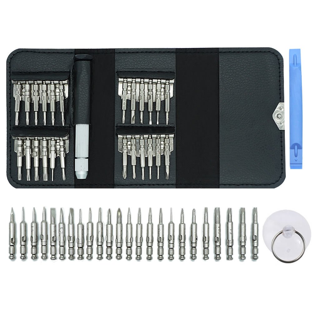 27 in 1 Small Precision Screwdriver Set, Torx Phillips Pentalobe Triwing Screwdriver Bit Set with Magnetizer,Portable Repair Tool Kit for iPhone,Macbook,iPad,Laptop & Glasses