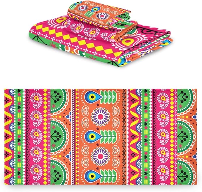 Rulyy Handtuch-Sets Stammes-Azteken-Mandala Paisley Dreiteiliges