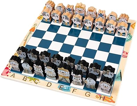 Amazon Co Jp かわいい木製チェスセットアニマルチェスのピース漫画チェスセットパズルボードゲームおもちゃの贈り物子供男の子女の子 ホーム キッチン