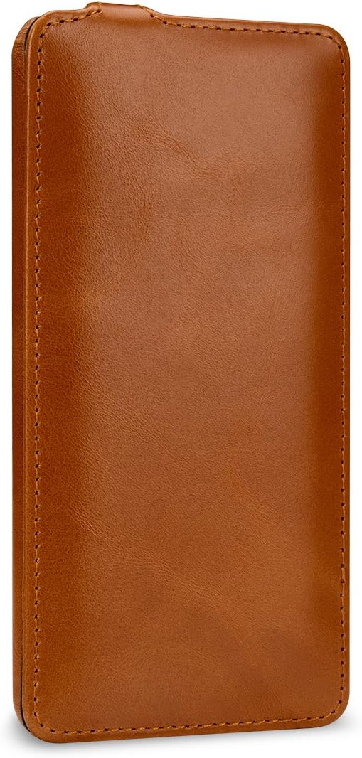 StilGut Slim Vertical Flip Case for Honor 7X, Genuine Leather Huawei Honor 7X Case, Cognac Brown - Image 5