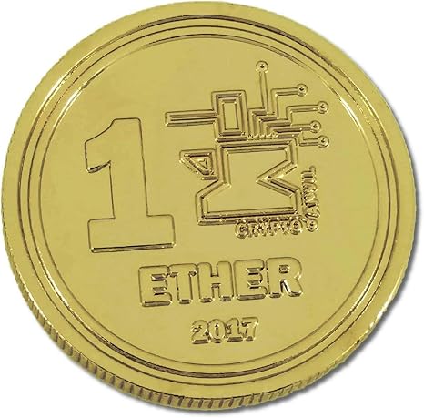 Amazon イーサリアムゴールドメッキイミテーション記念コレクターcoin 1 Ether ゲーム おもちゃ