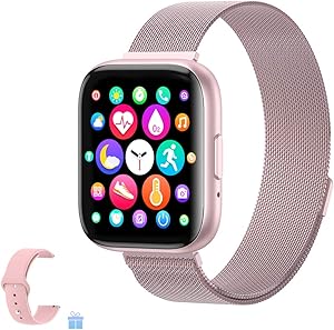 Sebay Smart Android Watch, Fitness Tracker Watches for Men/Women, Smart Watch for Android Phones/iOS, Blood Pressure Watches for Women, Digital Watch Womens and Step Counter (T99 Rose)