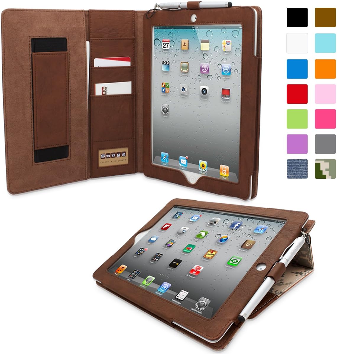 Snugg iPad Air 2 Case, Executive Digital Camouflage Leather Smart Case