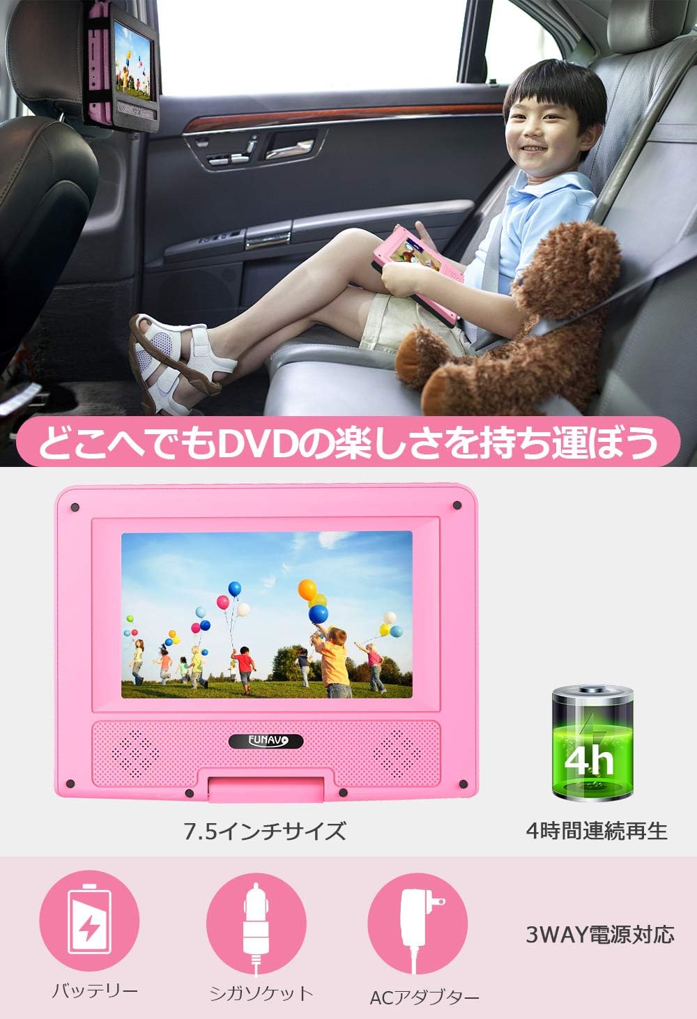 最も欲しかった ポータブル Dvd プレーヤー 車 取り付け 100 均