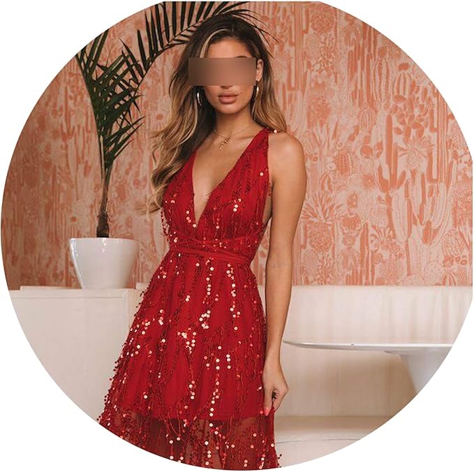 red bodycon sequin dress