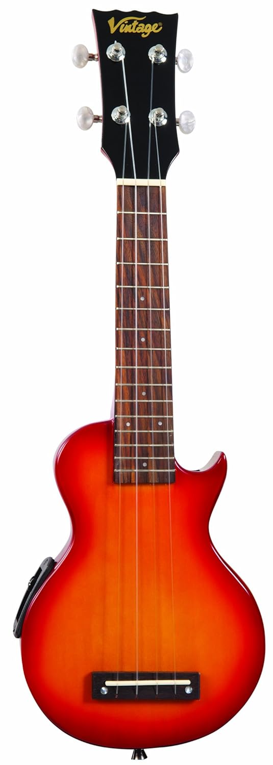 Vintage Soprano Electric Ukulele Cherry Sunburst Amazon.co.uk