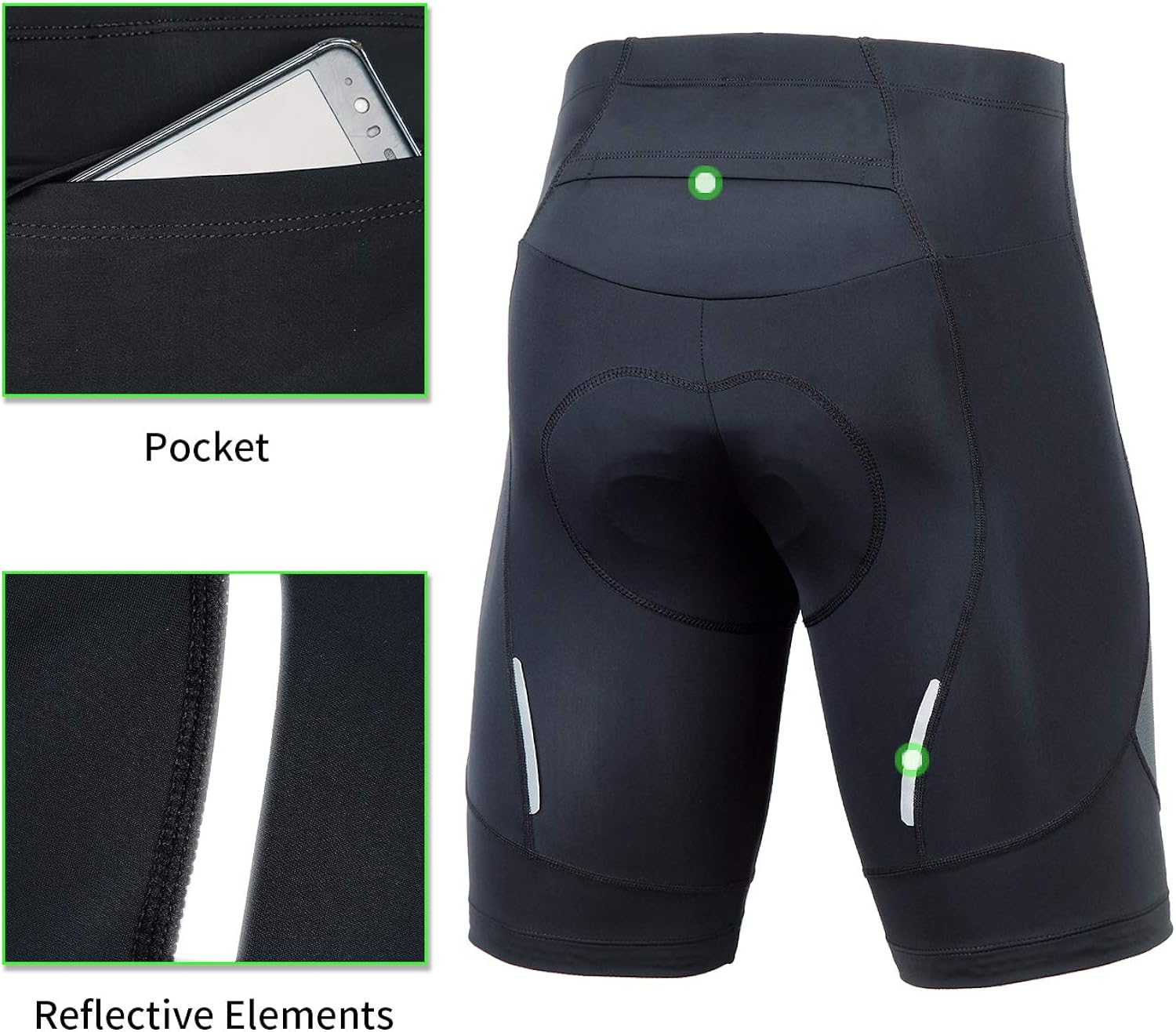 beroy Men's Comfortable Bicycle Cycling Pants, 3D Padded Bike Shorts: Clothing