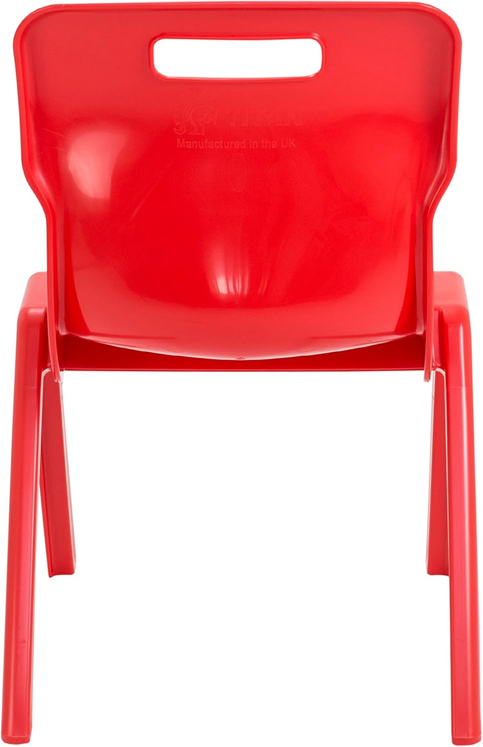Titan One Piece Classroom Chair, Plastic, Red, Size 5 for Ages 9-13 Years - Image 3
