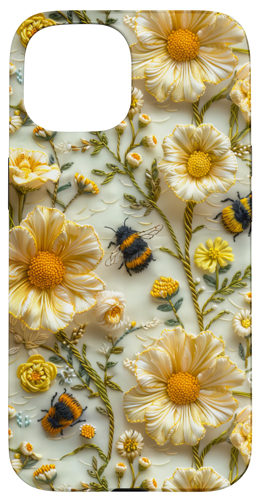 Boho Vintage Wildflower and Bee Summer Botanical Case for iPhone 15