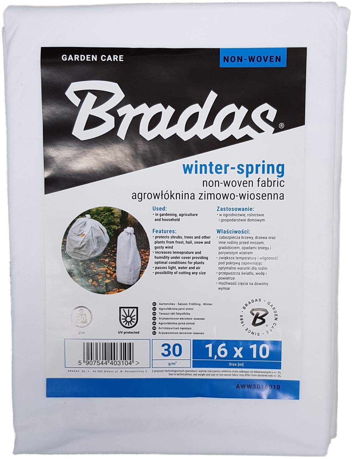 Bradas Frost protection fleece,protect from wind,sun,pests and the cold (1, 1.6m x 10m)