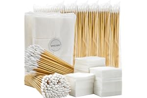 PINGMIC Gun Cleaning Supplies - Gun Cleaning Patches and Gun Cleaning Swabs, 6" Long Cotton Swabs, Lint Free Gun Cleaning Cloth Fit Most Caliber Firearms