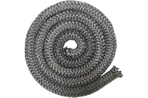 Protalwell Wood Stove Door Gasket, 3/4" Wood Stove Gasket Rope, Heat Resistance Fiberglass Gasket Replacement for Wood Stoves and Fireplaces, Grey Color, 72" Long