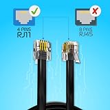 ASNQ High Speed RJ11 to RJ11 Cable 15m OFC PVC Flat Black view 4