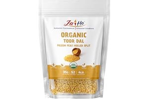 Jai Ho Certified Organic Toor Dal 4 lb | Pigeon Peas Hulled Split | Indian Toor Dal | USDA Organic | Non-GMO | Chemical-Free | Premium Quality Kosher