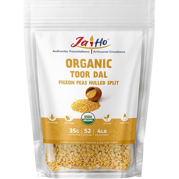 24 Mantra Organic Split Pigeon Pea (Toor Dal) - 2 Lb Bag Of Natural, Chemical-Free Lentils