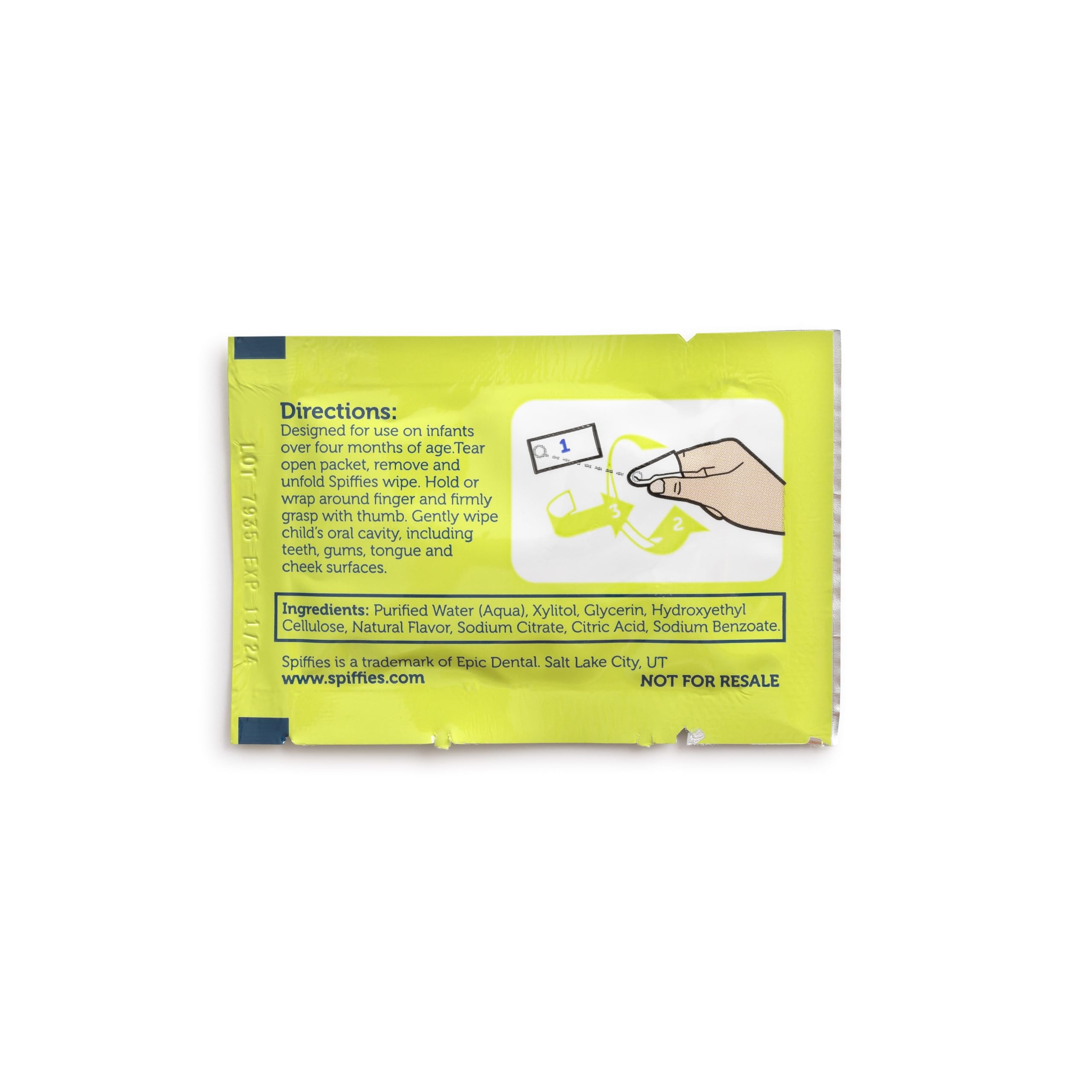 Spiffies Baby Teeth Wipes - Apple & Grape Flavor Variety, Xylitol-Enriched Baby Gum Cleaner & Dental Wipes for Teething Relief and Teeth Cleaning - Safe for Infants & Toddlers, 20 Count (Pack of 3)