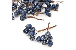 HUIANER 20PCS Artificial Berries Fake Blueberry Artificial Fruits for Wedding DIY Bridal Bouquet Home Kitchen Party Decoratio